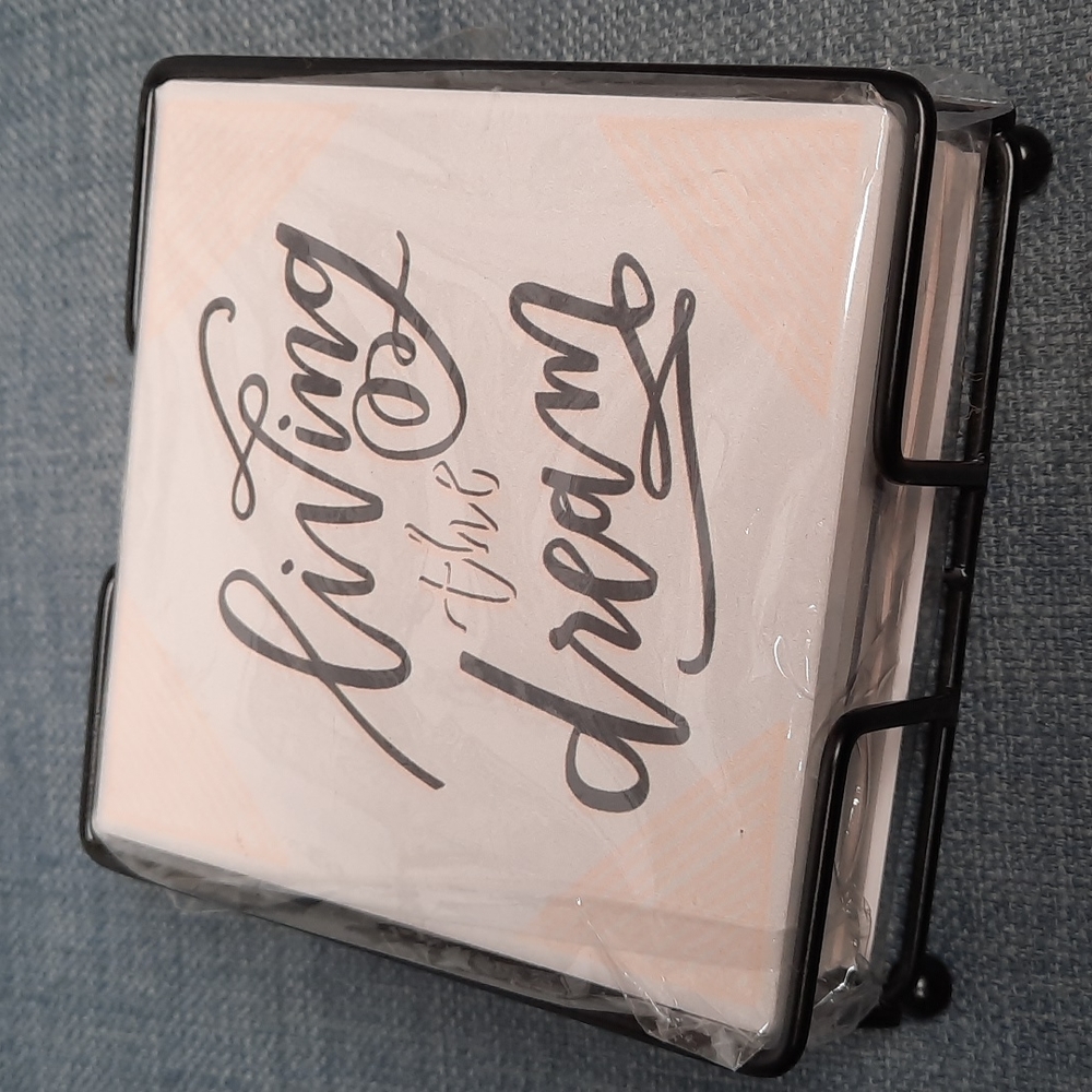 Ceramic Absorbant Coaster Set Living The Dream Assortment Styles Love Adventure